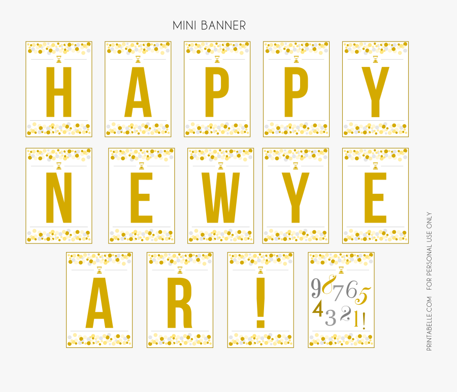 Printable New Year Banner - New Year Party Free Printables, Transparent Clipart