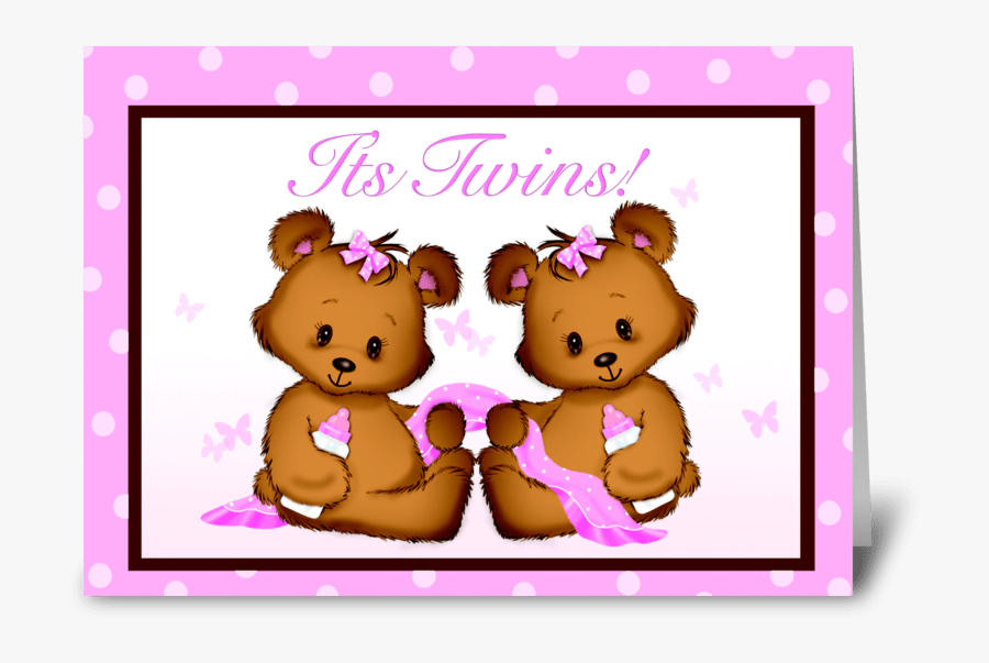 It"s Twins Baby Girls Greeting Card - Boy, Transparent Clipart