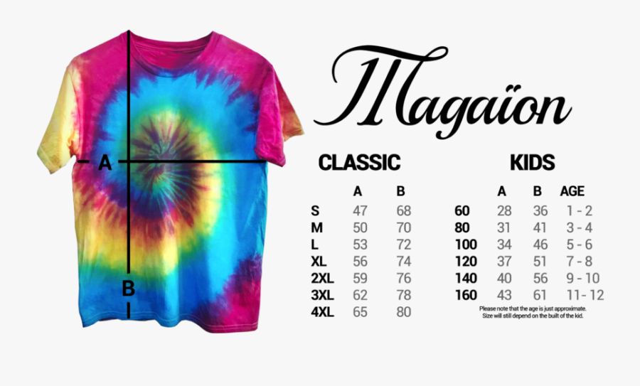 Magaionsizechart - Graphic Design, Transparent Clipart