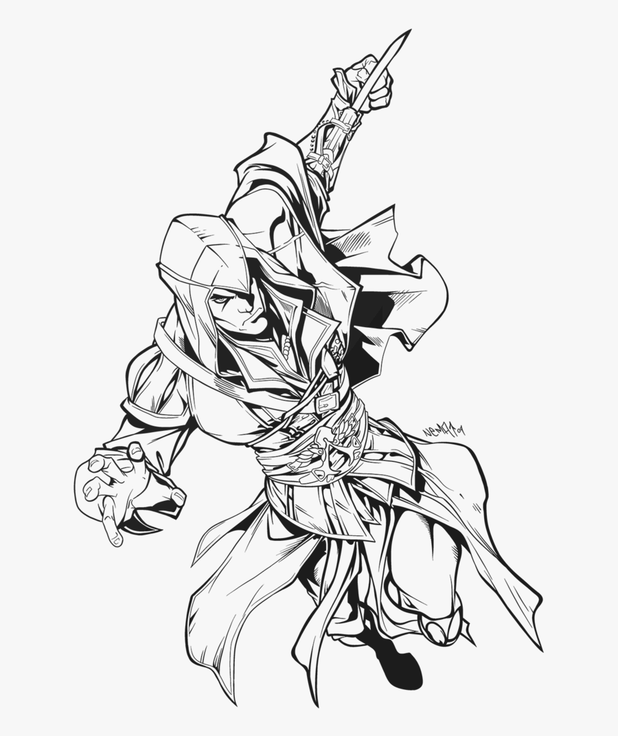 Drawn Ivy Ink - Simple Assassin's Creed Drawing, Transparent Clipart