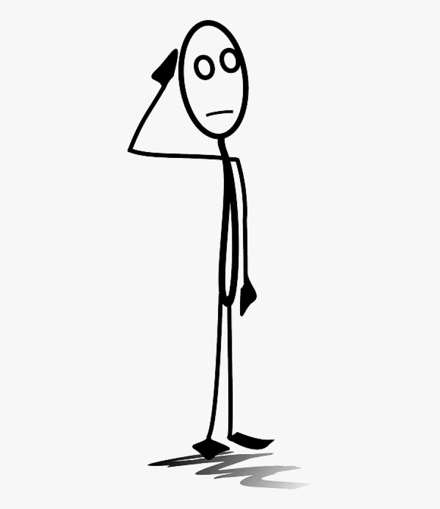 Stick Figure Thinking, Transparent Clipart