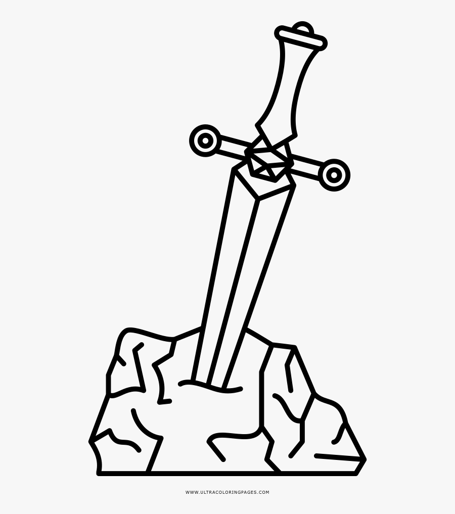Sword Coloring Page - Line Art , Free Transparent Clipart - ClipartKey