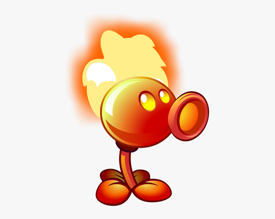 Plants Vs Zombies Fire Peashooter, Transparent Clipart