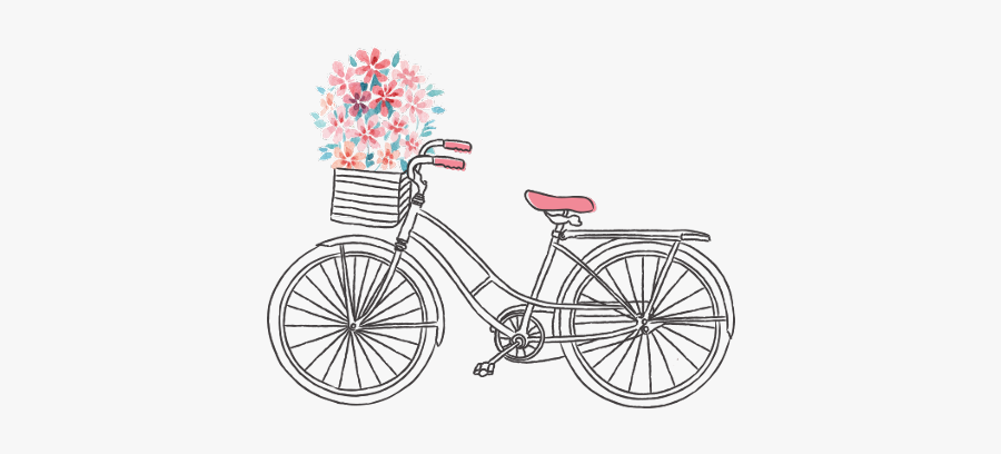 #aesthetic #vintage #bicycle #bike #flower #cute #drawing - Vector Vintage Bicycle Png, Transparent Clipart
