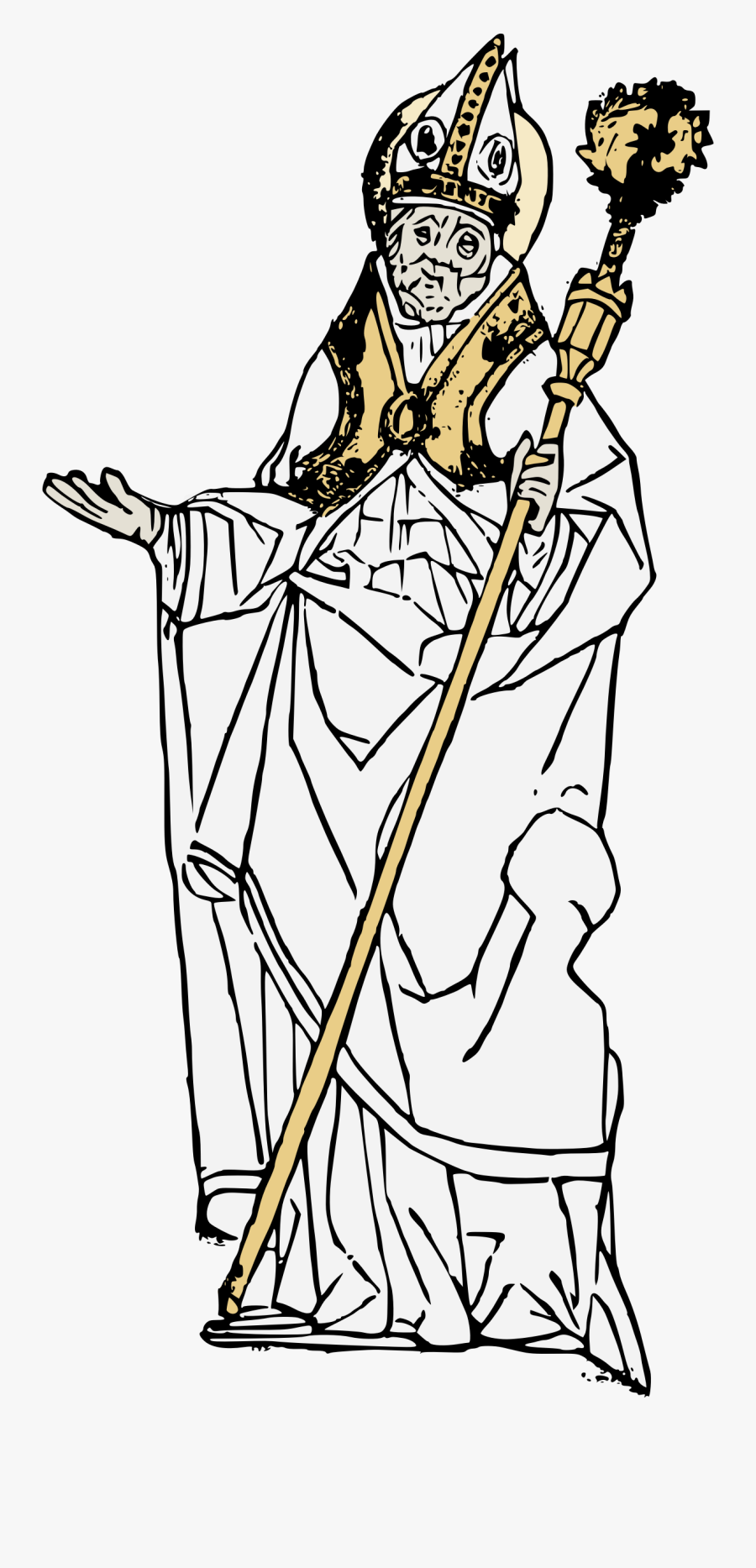 Simple Old Pope - Pope Drawing, Transparent Clipart