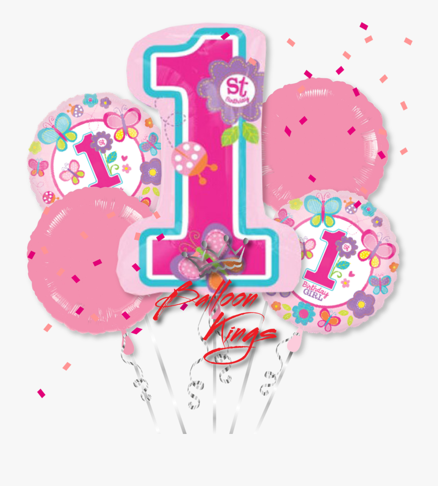 1st Birthday Sweet Girl Bouquet, Transparent Clipart