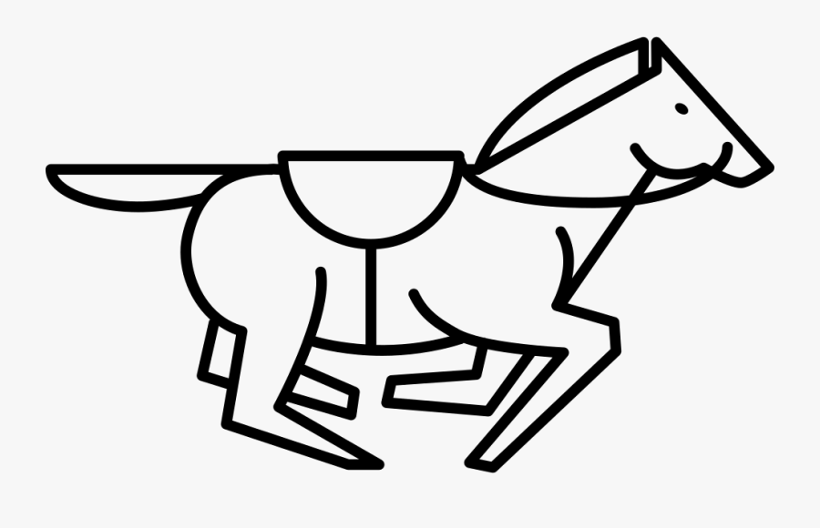 Running Horse With Saddle Strap Outline - Saddle Outline No Background, Transparent Clipart