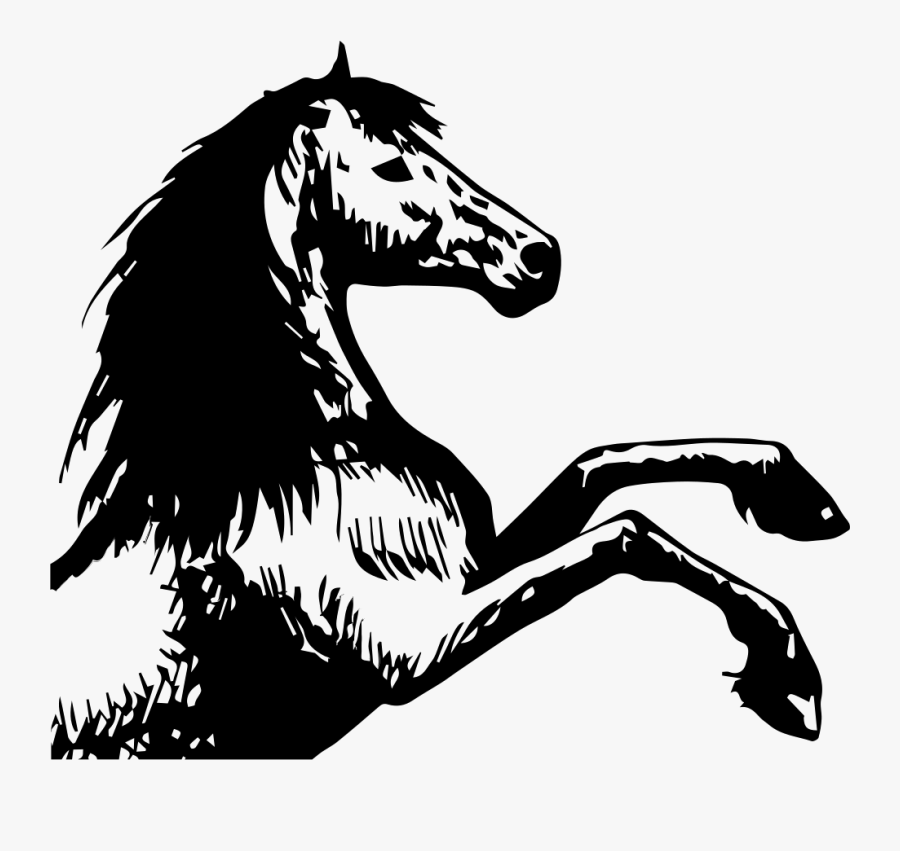 Horse Drawing Facing Right, Transparent Clipart