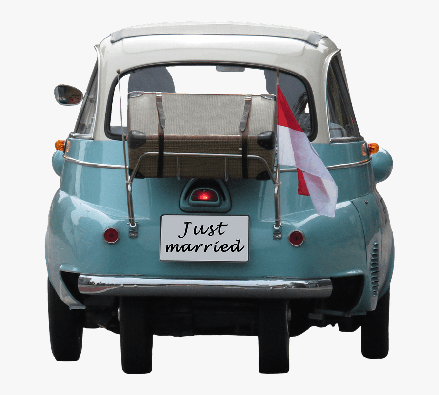 Wedding Just Married On Car - Carro Parte Trasera Png, Transparent Clipart