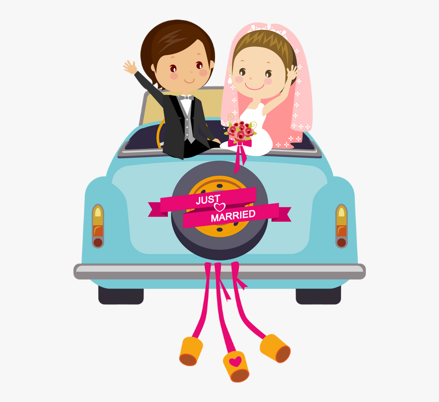♥ Mariage, Mariés Png, Dessin ♥ Just Married Drawing - Save The Date Cartoon, Transparent Clipart