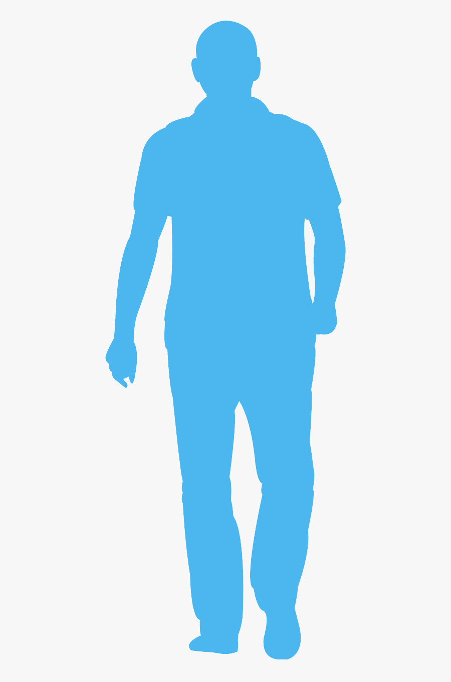 Man Walking Behind Silhouette, Transparent Clipart