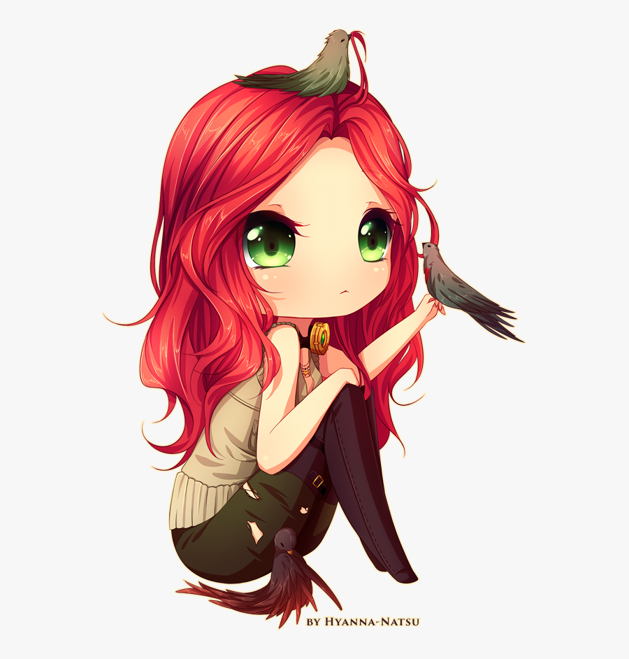 Clip Art Cartoon Character With Red Hair - Anime Girls Red Hair Green Eyes, Transparent Clipart