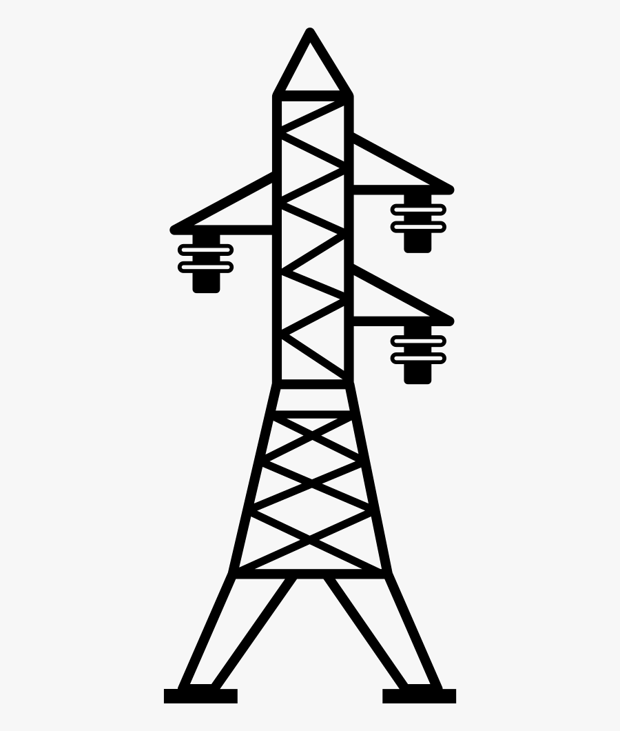 Transmission Line With Three Insulators - Electrical Tower Png, Transparent Clipart