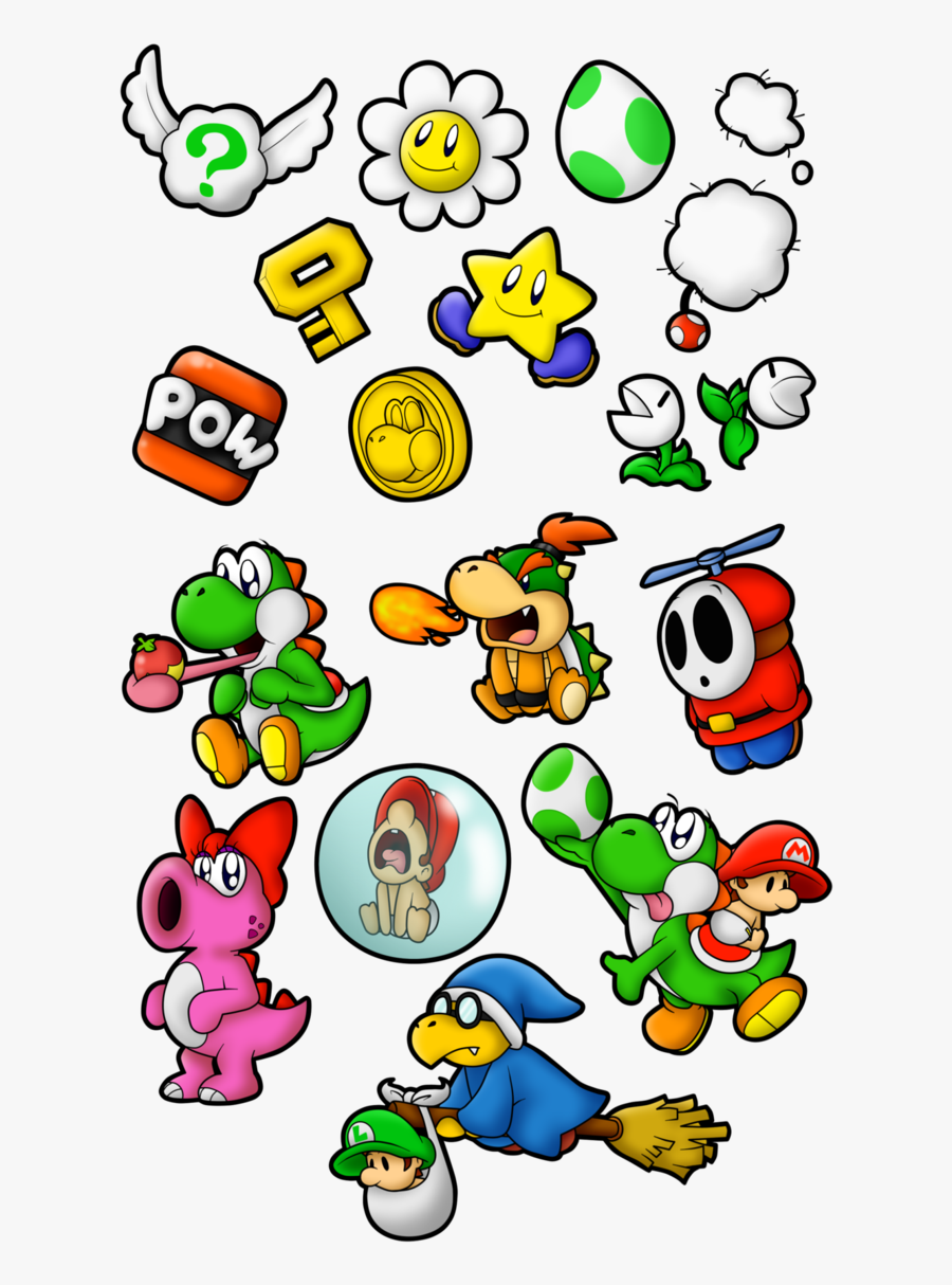 Island Clipart Sticker - Yoshi Island Characters, Transparent Clipart