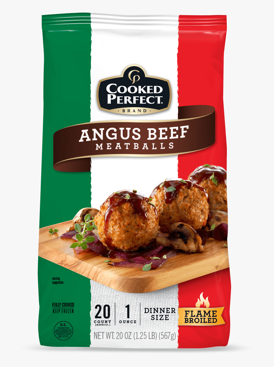 Cooked Perfect Angus Beef Meatballs - Cooked Perfect Homestyle Meatballs, Transparent Clipart