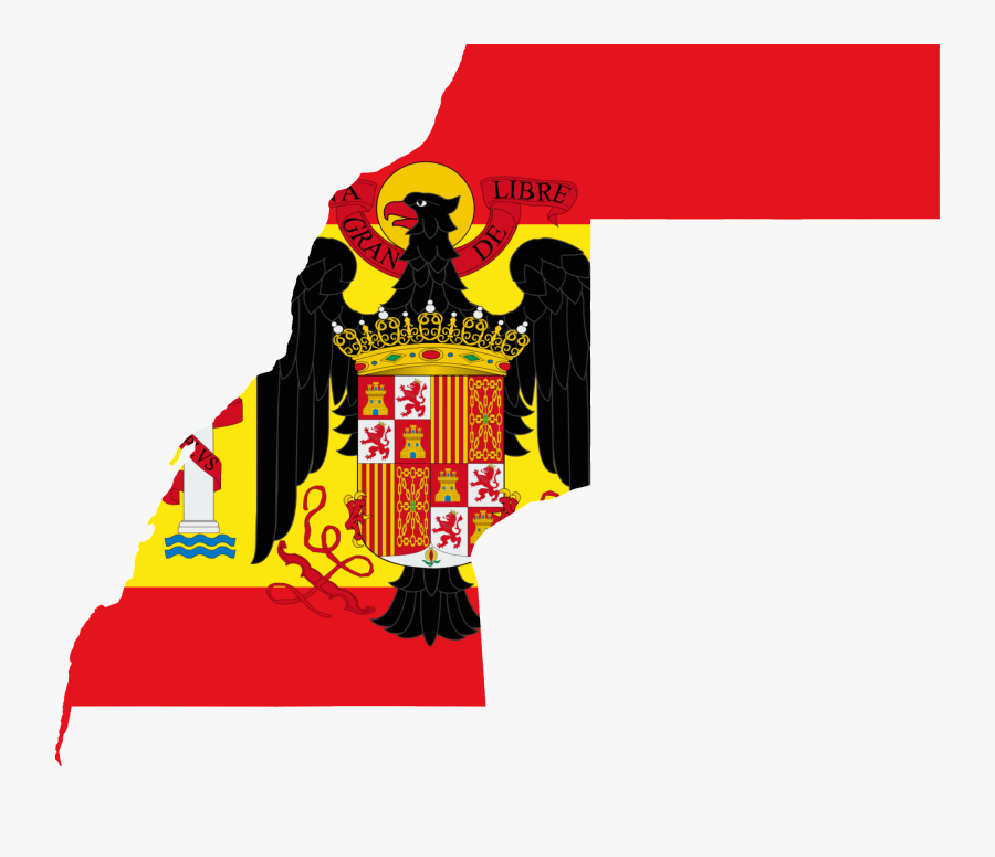 Flag Map Of Spanish Sahara - Franco Spain Flag, Transparent Clipart
