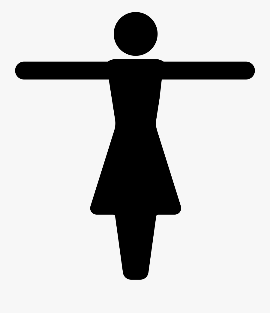 Arms Out Female Symbol - Woman Symbol Clip Art, Transparent Clipart