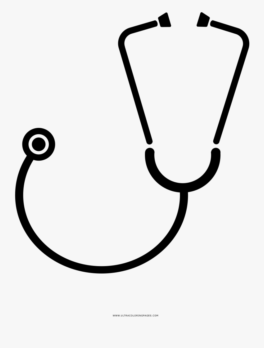 Stethoscope Coloring Page, Transparent Clipart