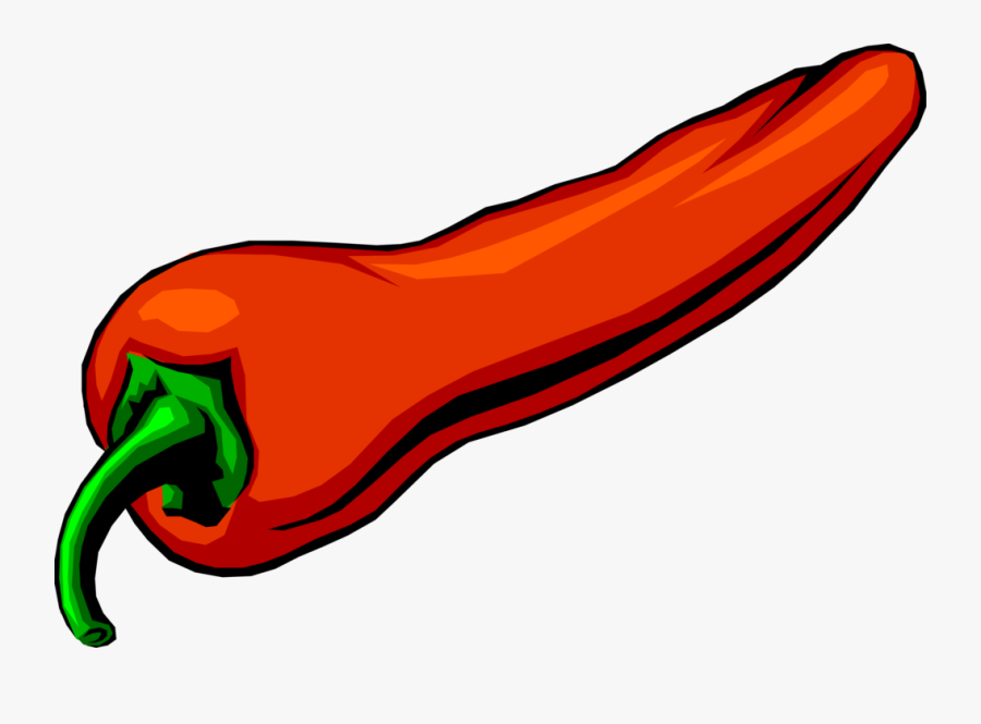 Vector Illustration Of Sweet Red Bell Capsaicin Pepper - Chilli, Transparent Clipart