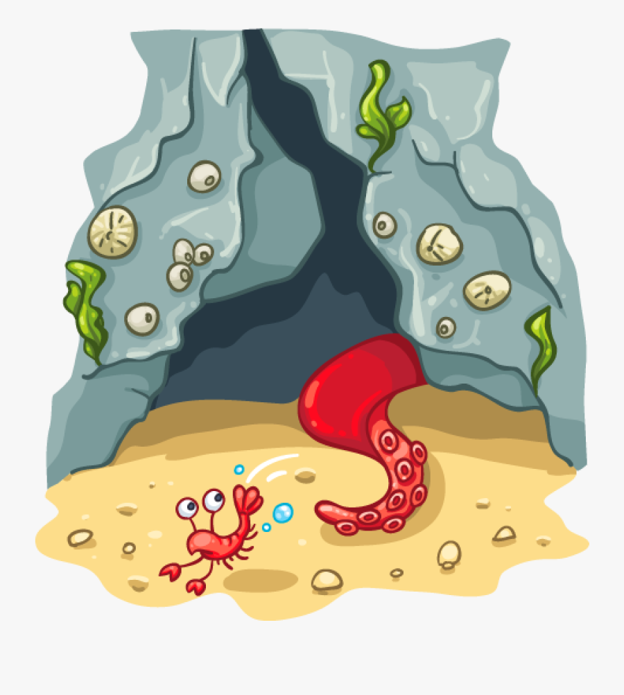 Underwater Cave Cartoon, Transparent Clipart
