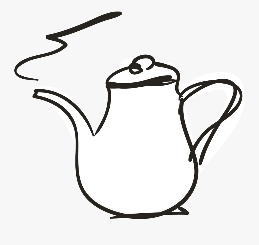 Transparent Pot Clipart Black And White - Tea Drawing Png, Transparent Clipart