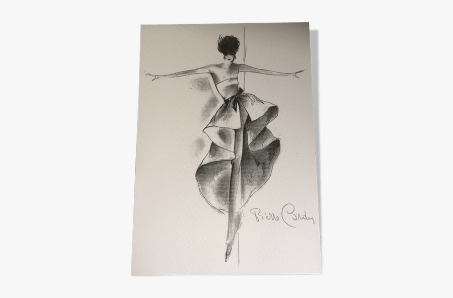 Designer Drawing Dancer - Dessin Croquis De Mode, Transparent Clipart