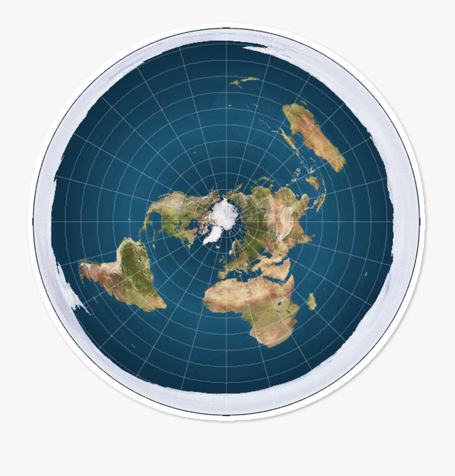 Flat Earth Society World Map - Flat Earth Map, Transparent Clipart