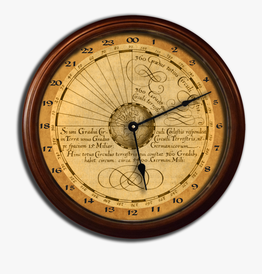 Flat Earth Metal Clock, Transparent Clipart