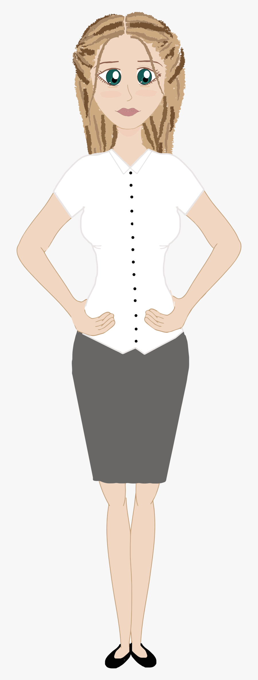 Woman With On Hips - Mujer Empresaria Dibujo Png, Transparent Clipart