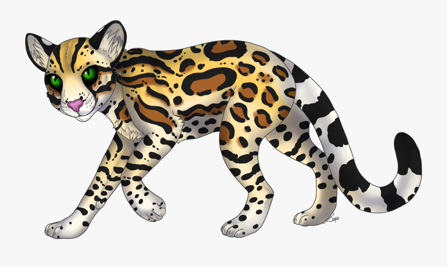 Leopard Clipart Ocelot - Ocelot Transparent Background, Transparent Clipart