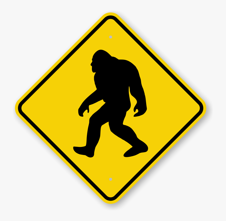 Footprint Clipart Sasquatch - Windy Road Ahead Sign, Transparent Clipart