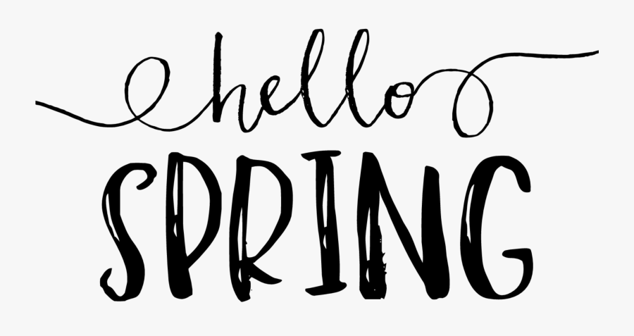 #hello #spring #hellospring #black #edit #edits #font - Calligraphy, Transparent Clipart