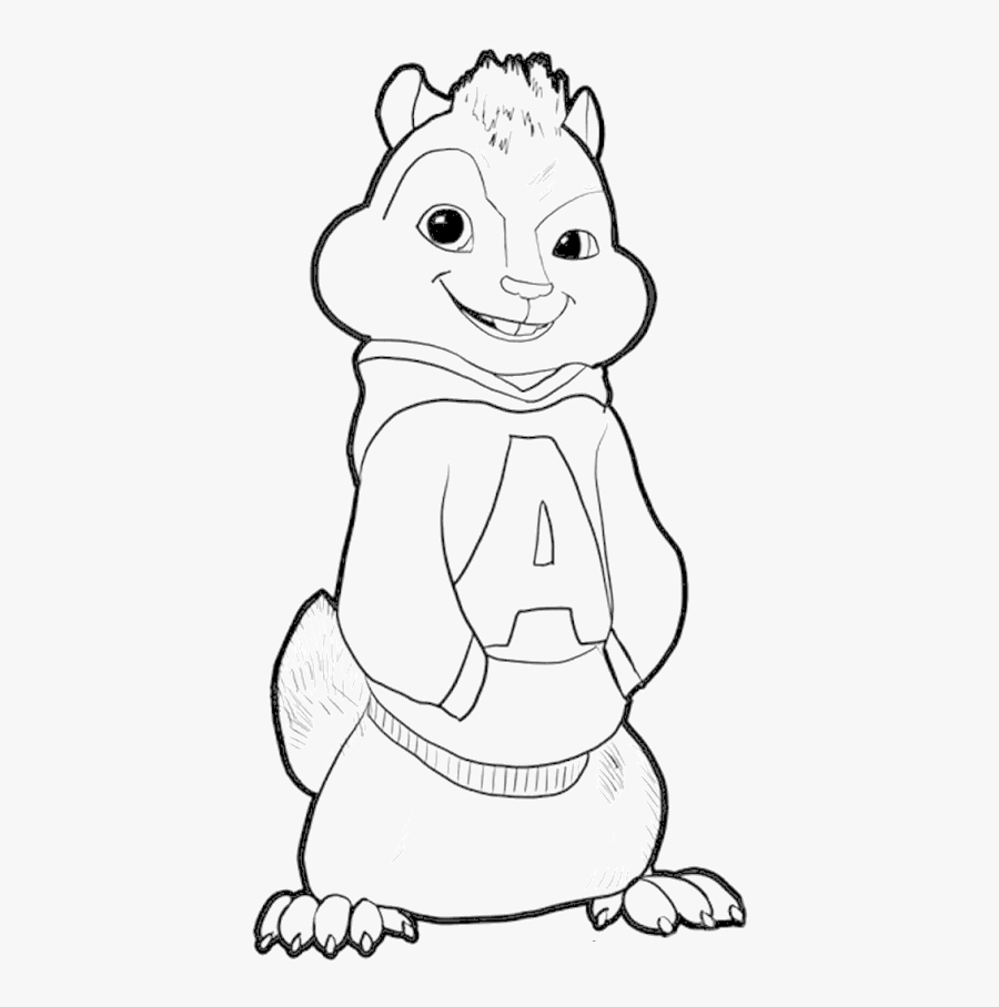 Smile Alvin The Chipmunk Coloring Pages - Alvin And The Chipmunks Colouring, Transparent Clipart