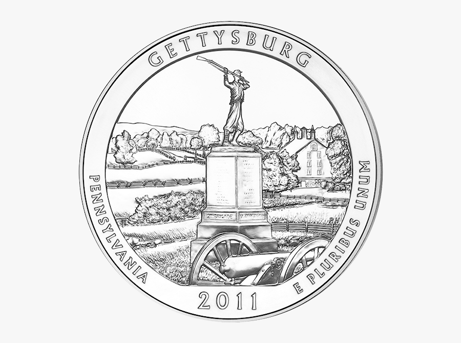 5 Oz Gettysburg Silver Coin , Transparent Cartoons - Silver Coin, Transparent Clipart