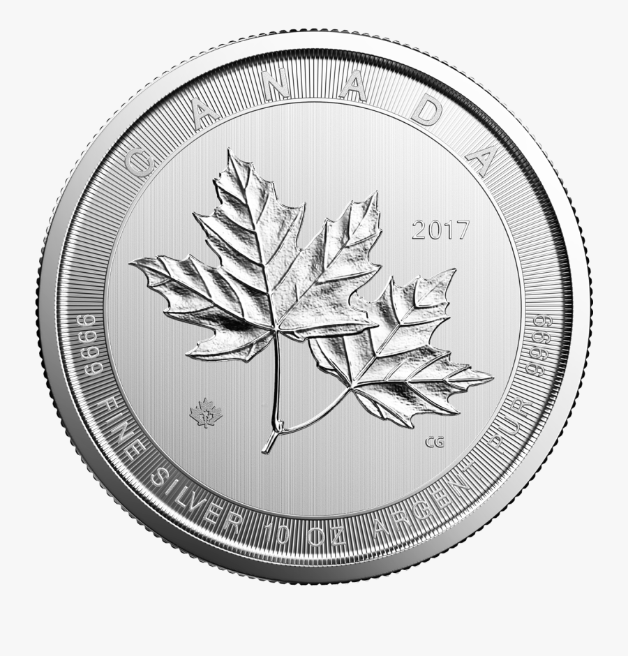 Maple Leaf Oz Silver - 10 Oz Silver Canadian Magnificent Maple Leaf, Transparent Clipart