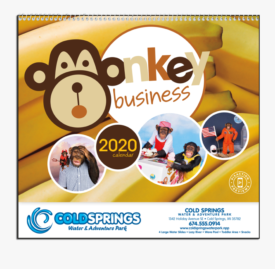 Picture Of Monkey Business Wall Calendar - Monkey Calendar, Transparent Clipart