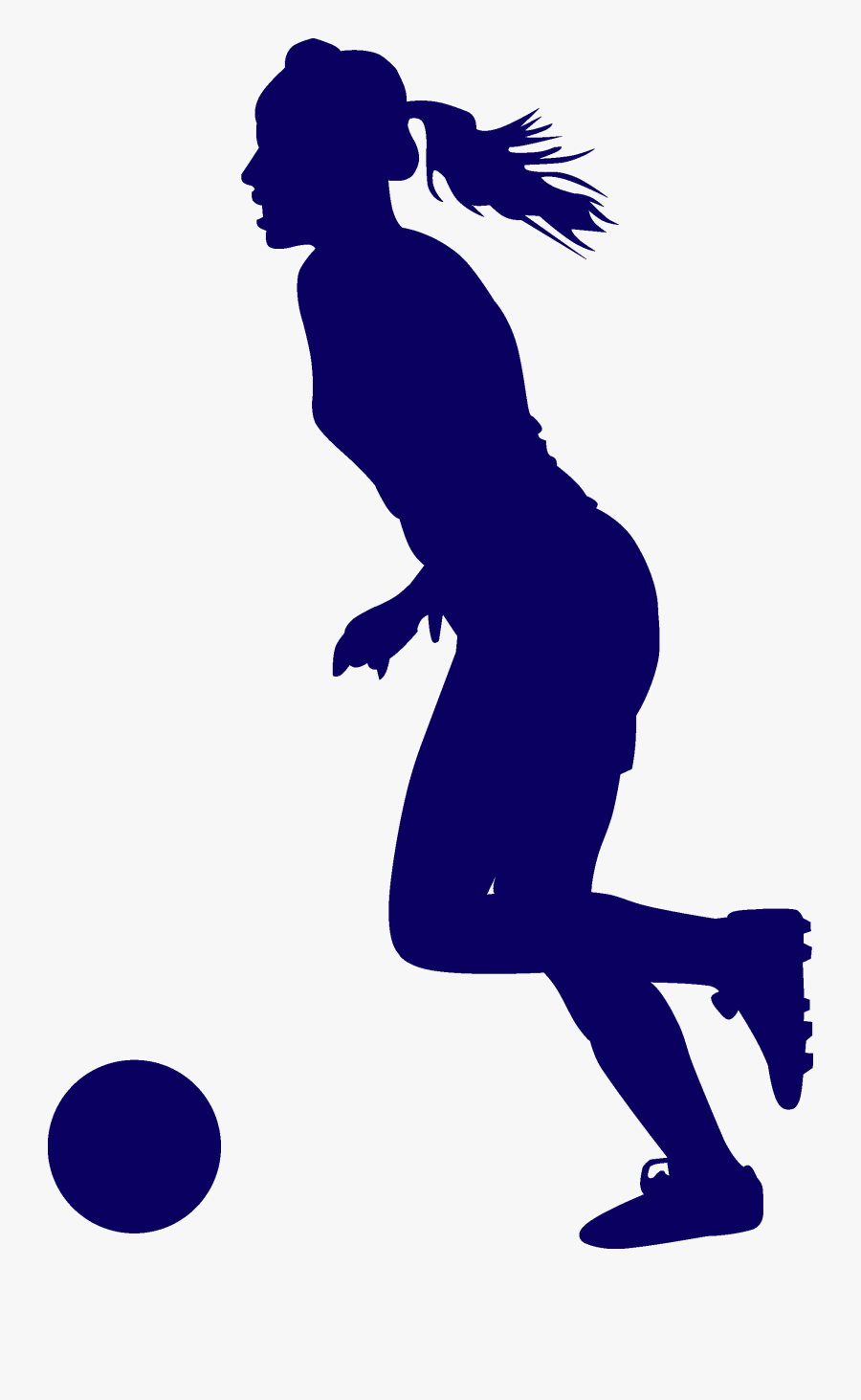 Female Soccer Player Silhouette, Transparent Clipart