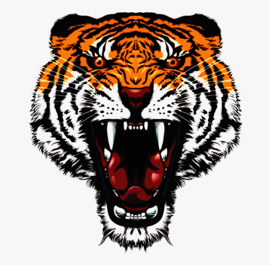 #tattoo #tiger #angry #orange #open #mouth - Tiger Face Transparent Background, Transparent Clipart