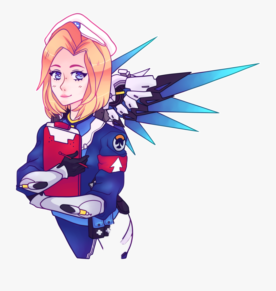 Mercy Angelaziegler Overwatch Combatmedicziegler Freeto - Mercy Combat Medic Fanart, Transparent Clipart