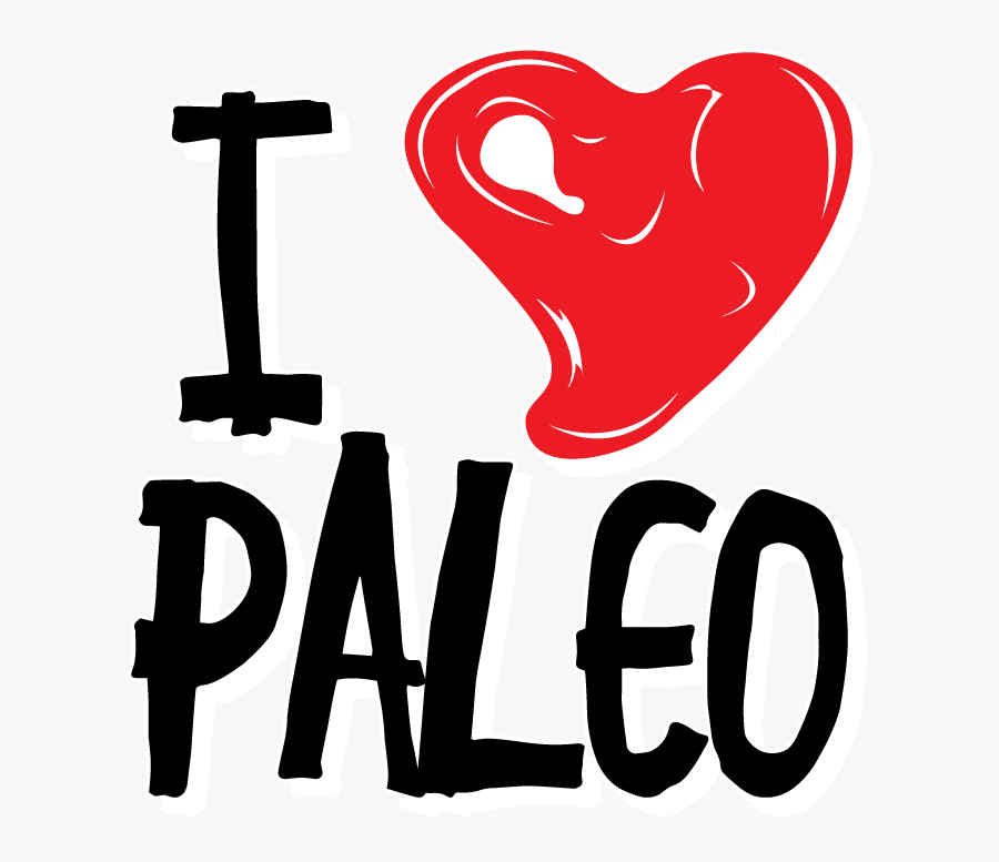 I Heart Love Paleo Healthy Lifestyle Ancestral Diet - Heart, Transparent Clipart