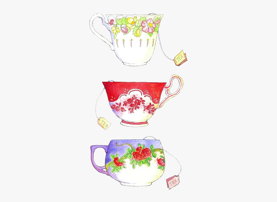 Tea Cup Clipart Transparent Tumblr - Teacup Drawing, Transparent Clipart