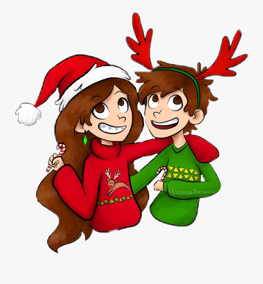 Xmas Christmas Brother Sister Bff Thanks To @merienda - Sister And Brother Animated, Transparent Clipart