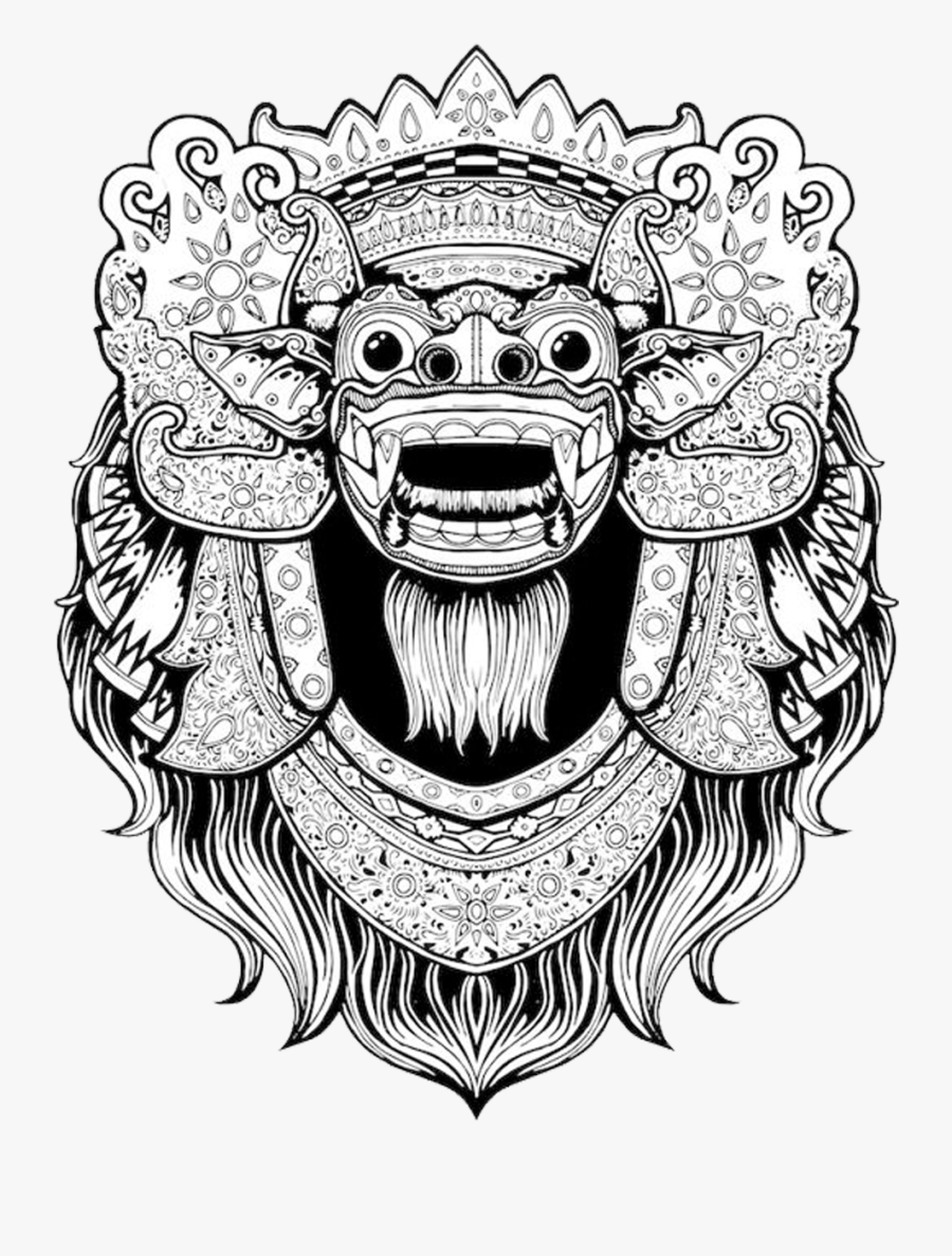 Balinese Art Bali Barong T-shirt Drawing Clipart - Barong Drawing, Transparent Clipart