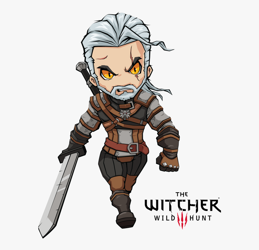 Transparent Hunt Clipart - Geralt De Rivia Chibi, Transparent Clipart