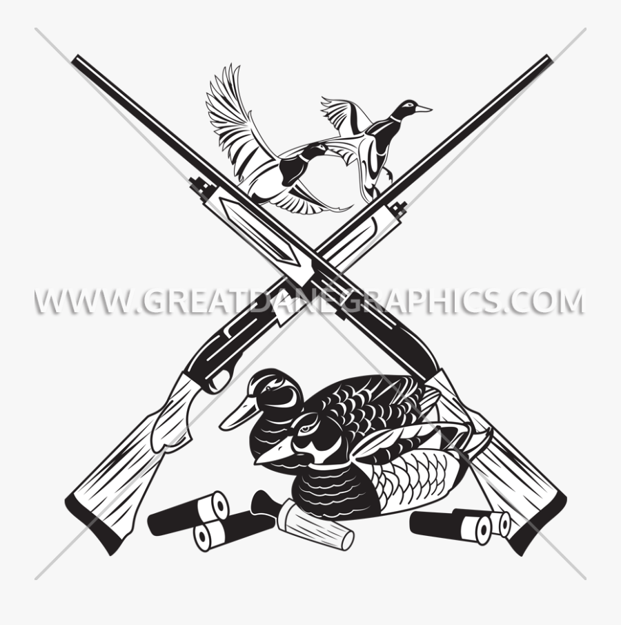 Transparent Hunting Rifle Clipart Black And White - Duck Hunt Image Black And White, Transparent Clipart