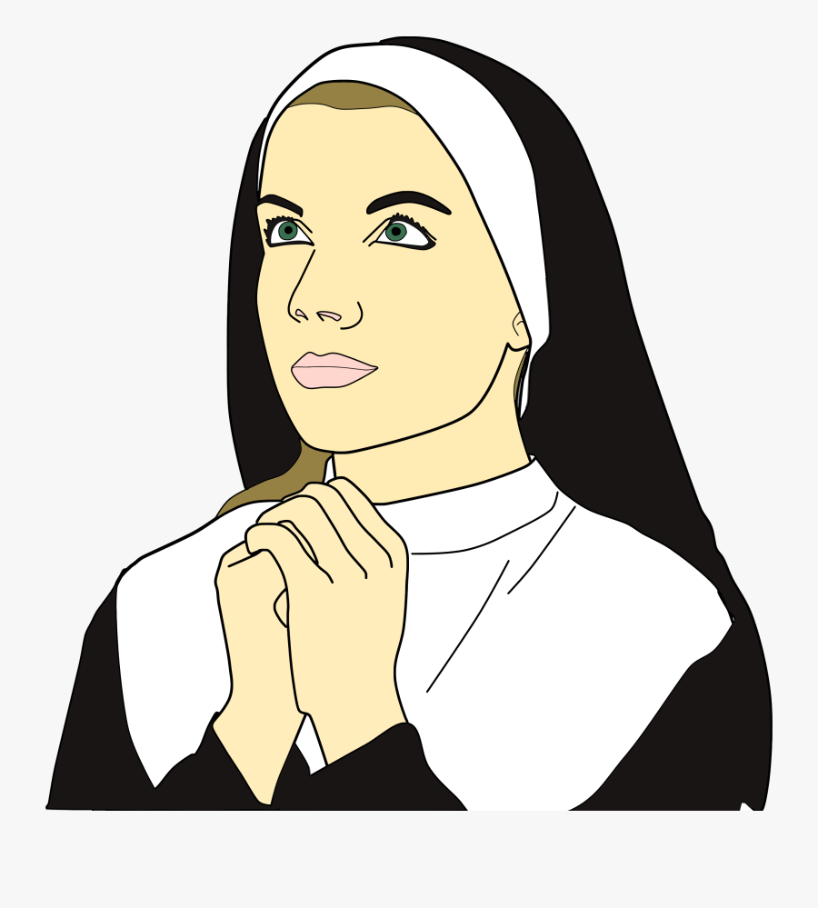 Art,portrait,girl - Clip Art Picture Of Nun, Transparent Clipart