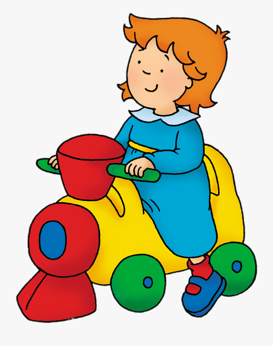 Caillou"s Sister Rosie On Toy Train - Rosie Caillou Png, Transparent Clipart