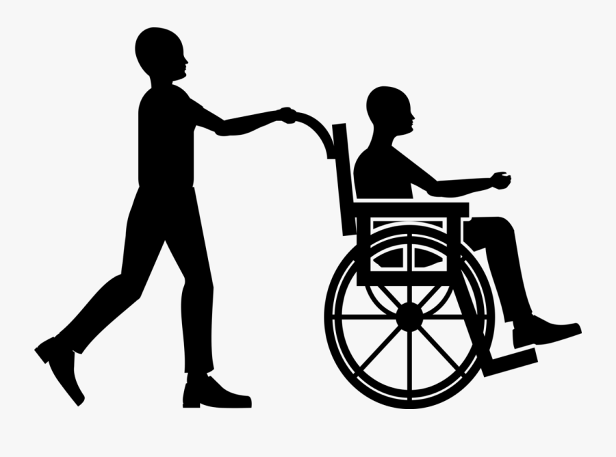 Standing,human Behavior,silhouette - Person In Wheelchair Clipart, Transparent Clipart