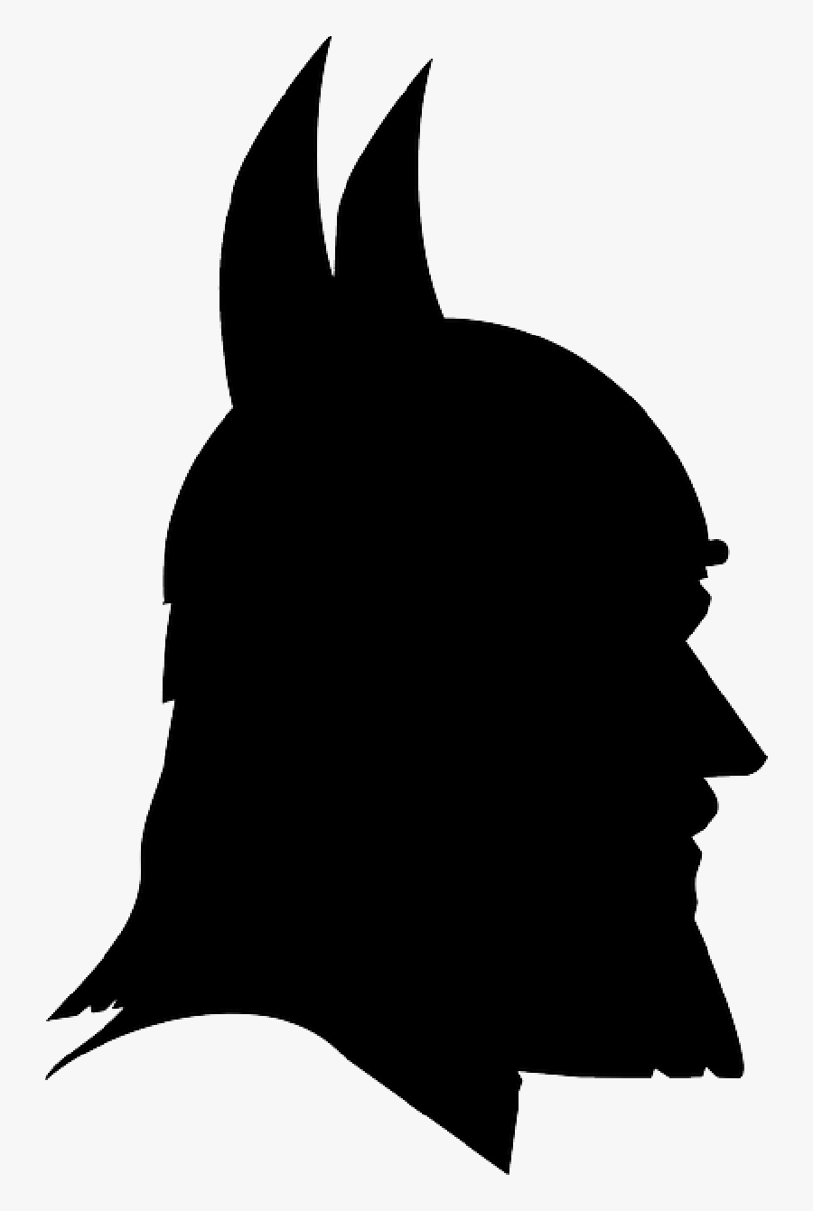 Portrait, Man, Profile, Norse, Viking, Warrior - Silhouette Of A Viking, Transparent Clipart
