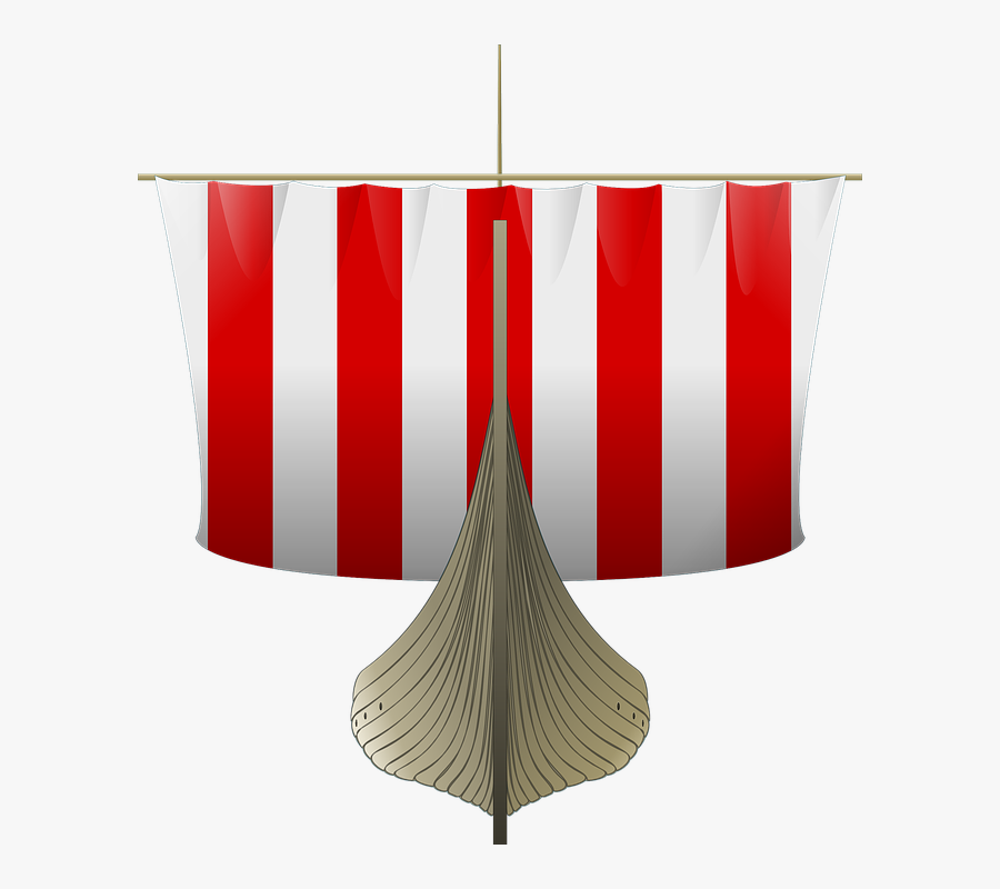 Viking Boat And Sails, Transparent Clipart